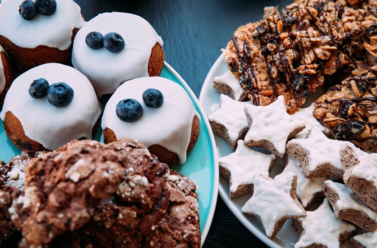 Christmas themed baked goods